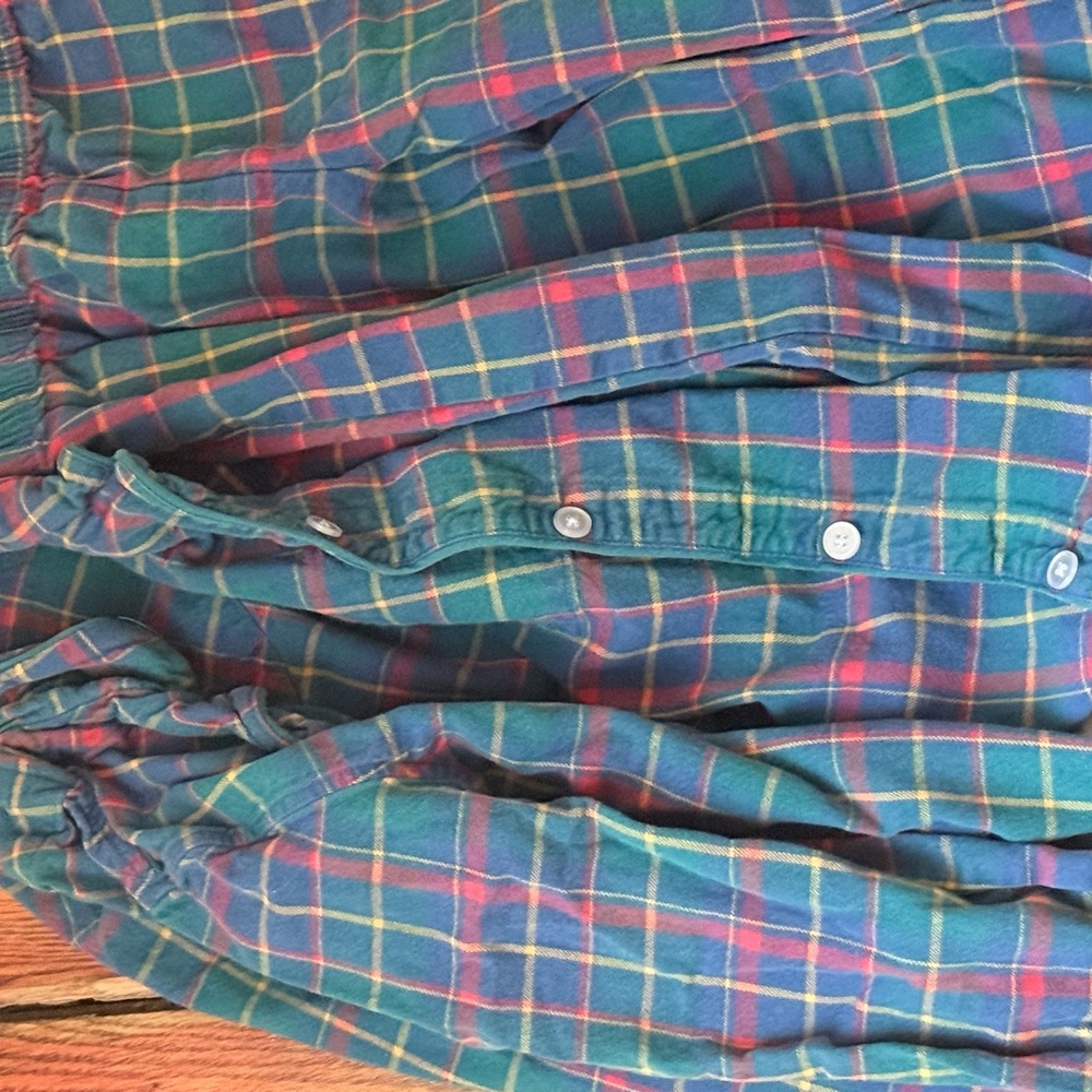 The Company Store Colorful Plaid Button-Up Shirt and PantsPJ Set
